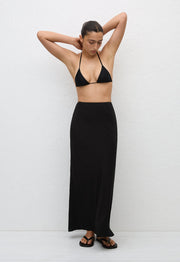 Bias Elastic Skirt - Black - Matteau